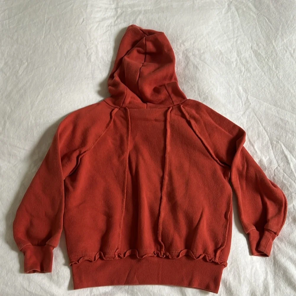 Orange Ruffled Kids Hoodie Sweater